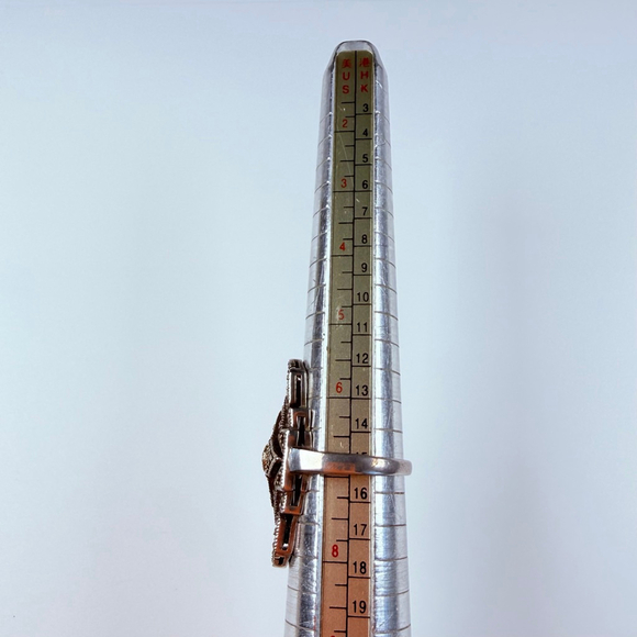 Chapal Zenray 14K Gold Marcasite Art Deco 1.2" Sterling Silver 925 VTG Ring - Picture 10 of 11